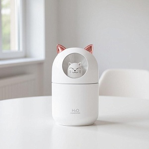 Мини-увлажнитель воздуха "Кот в иллюминаторе" белый (USB) оптом