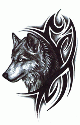 Временная татуировка "Волк" большая