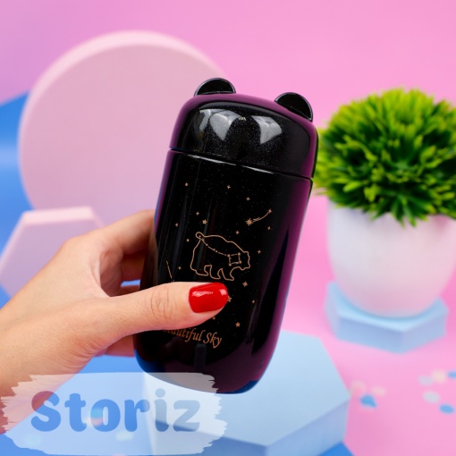 Термос "Star bear" черный, 220мл оптом