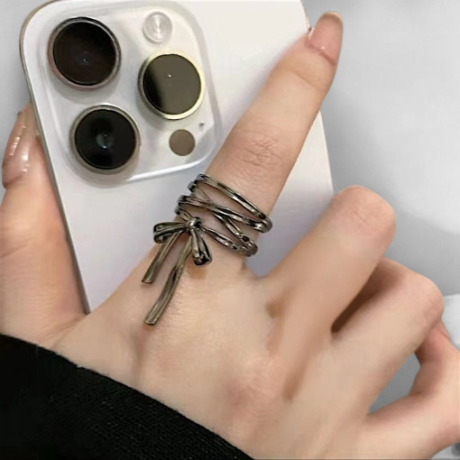 Кольцо "Бантик" черный