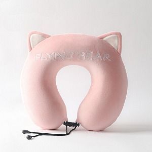 Подушка под шею "Flying bear" ушки, розовый