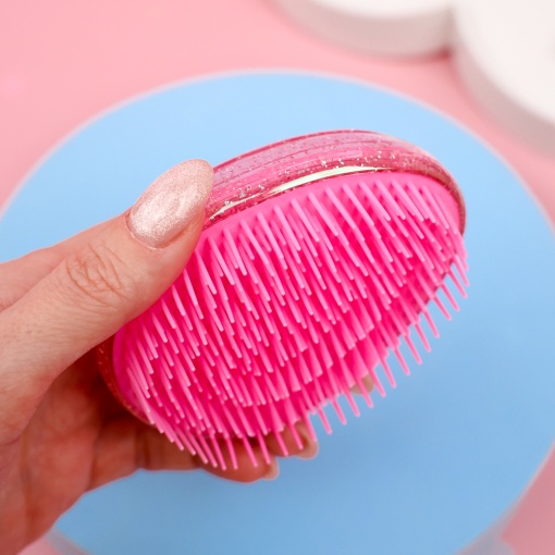 Расческа "Звездное небо" розовый с блестками