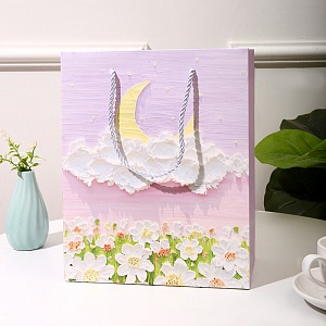 Подарочный пакет "Живопись" фиолетовый 21x11x26см