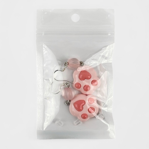 Серьги "Лапка" розовый