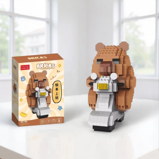 Конструктор "Bricks" капибара на мопеде №MZ-185