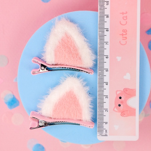 Заколка для волос "Ушки" 2шт, розовый