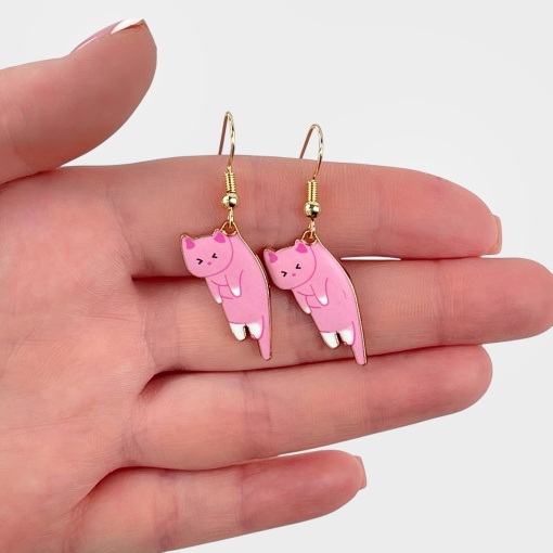 Серьги "Котики" №E5867-1, розовый