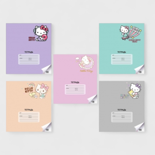Тетрадь "Hello Kitty" color, A5, 18 листов (клетка), в ассортименте,1шт
