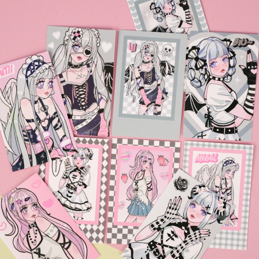 Набор картонных карточек "Pop Idol" серый, 10 шт.