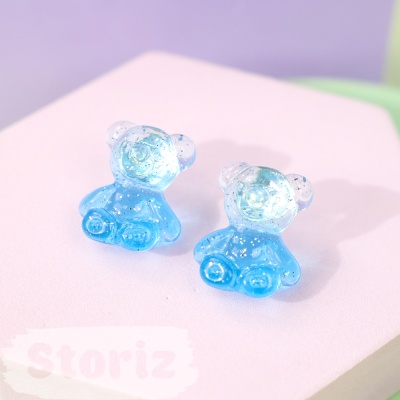 Серьги "Marmalade Bears", прозрачно-синий