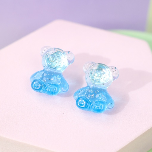 Серьги "Marmalade Bears", прозрачно-синий