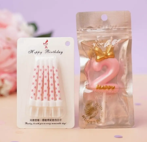 Комплект свечей цифра -2-(Mrs. Pink) + 1 упаковка Pink (10 шт.) оптом