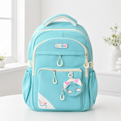 Рюкзак "Cute Cat" бирюзовый