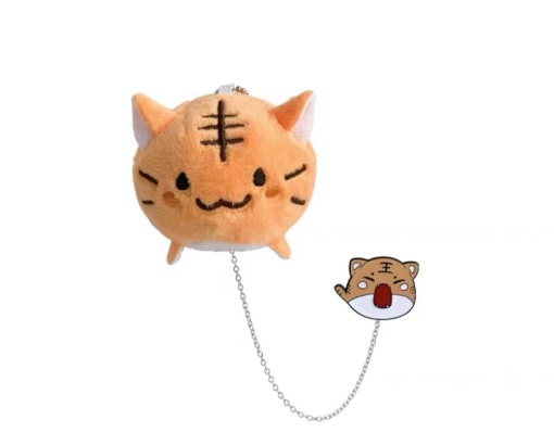 Брошь двойная "Тигренок" рыжий