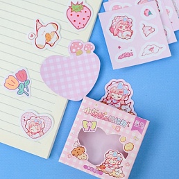 Набор наклеек и стикеров "Be Happy" розовый