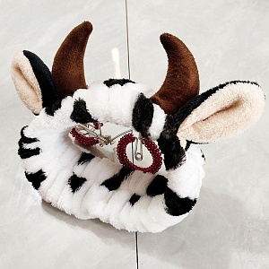 Повязка для волос "Cow horns" в черное пятнышко