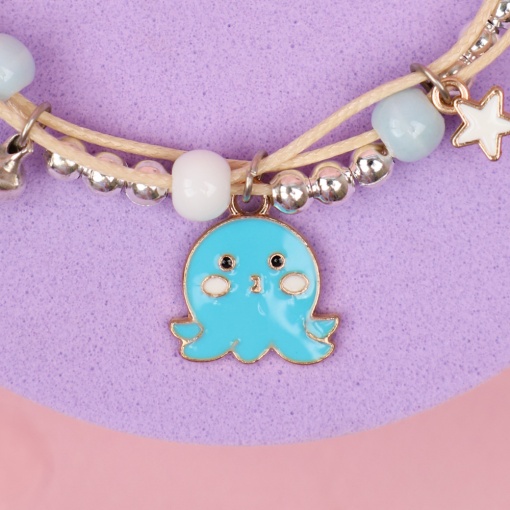 Браслет "Осьминог" голубой, №444I   