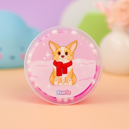 Слайм "Corgi" малиновые блёстки + шарики, 150 гр. STORIZ