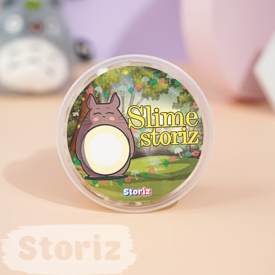 Слайм "Стекло" золотые блестки + шарики 150гр. STORIZ