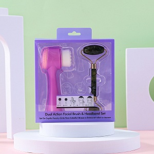 Набор для очищения лица "Brush&Headband Set" фиолетовый