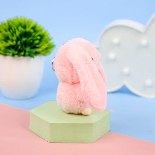 Мягкий брелок "Кролик" розовый, 12 см