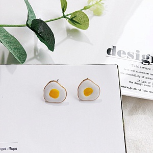 Серьги-гвоздики "Яичница"