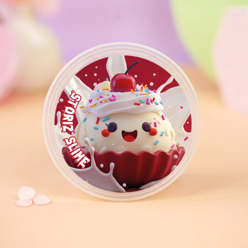 Слайм "Cupcake" красный, с дек. наполнителем сладости, 180 гр. STORIZ
