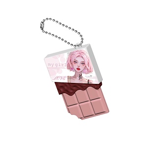 Брелок "Anime chocolate" розовый