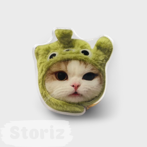PopSocket "Котик" в зеленой шапочке