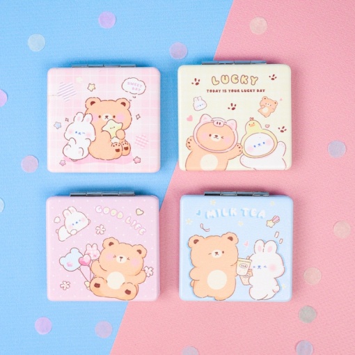 Зеркальце карманное "Bear&Bunny" 829CP, в ассортименте