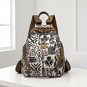 Рюкзак "Lucky elephant fish" бежево-черный оптом со склада в Москве