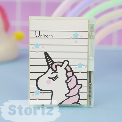 Мини-блокнот с ручкой "Unicorn"