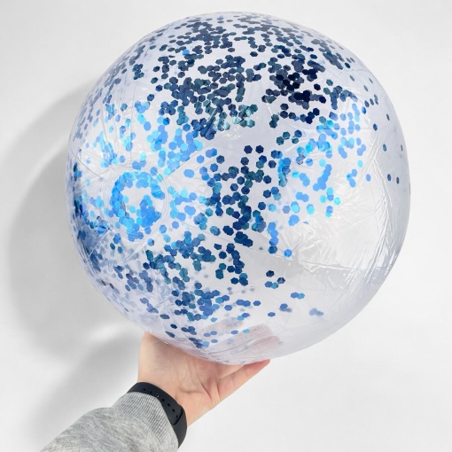 Пляжный мяч "Блестки" синий, 40см
