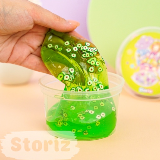 Слайм "Kawaii" полупрозрачный (зелёный), с наполнителем + авокадо, 200 гр. STORIZ