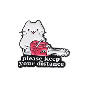Значок-брошь "Белый котик" distance QHXZ1362