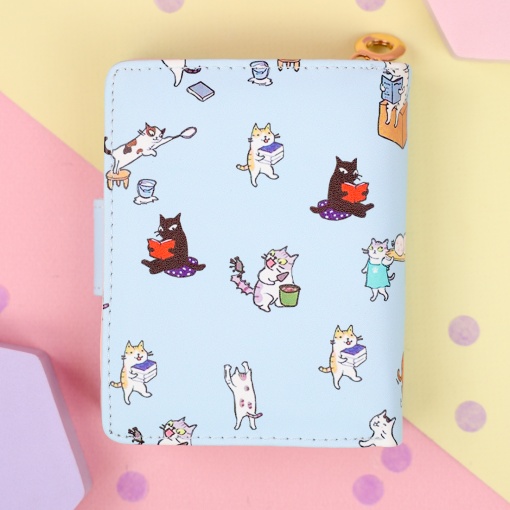 Мини-кошелек "Котейкины будни" голубой