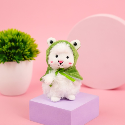 Мягкий брелок "Овечка в шапочке" лягушка, 14 см