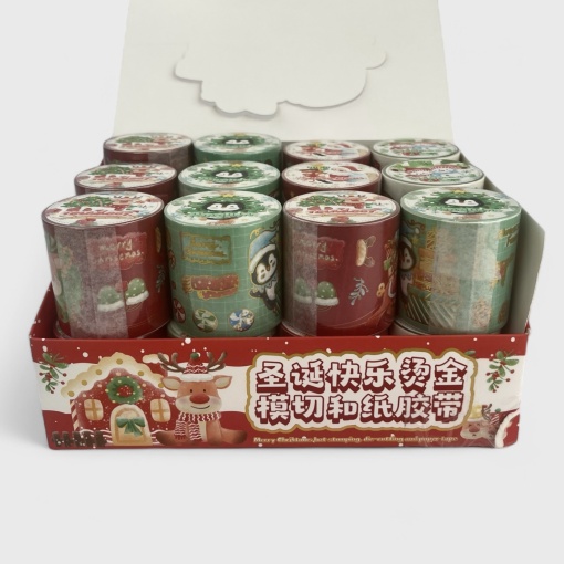 Набор наклеек в рулоне "НГ Merry Christmas" в шоу-боксе 24шт