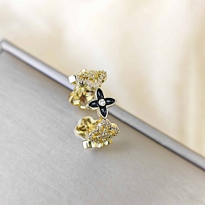 Кольцо "Four-leaf clover" черный