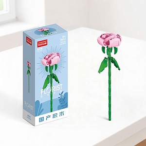 Конструктор "Florist" Розовая роза №9093-2 (60 деталей)