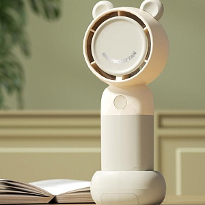 Вентилятор ручной "Mini Fan" с подставкой, мишка