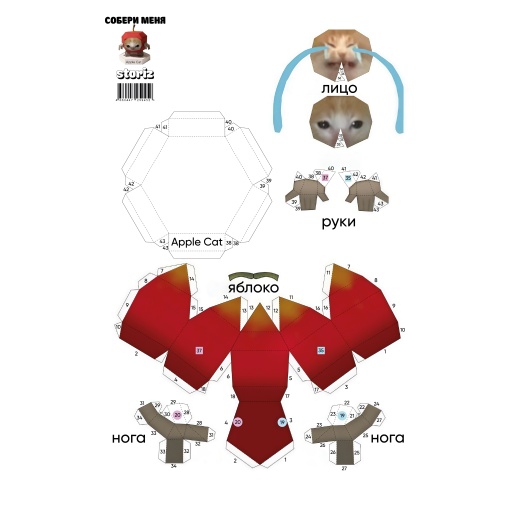 Моделирование из бумаги "Memes cat" apple