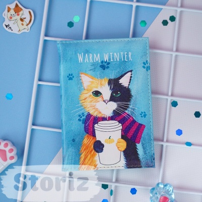 Обложка на паспорт "Породы кошек" зима