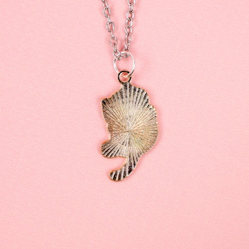 Кулон на цепочке "Котик с сердцем", черный