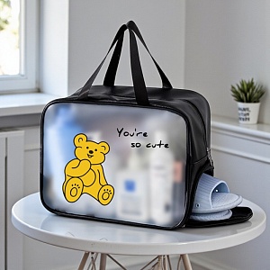 Сумка "Pool" мишка, с отделом для обуви, черный оптом со склада в Москве