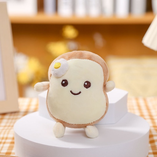 Мягкий брелок "Тост" бежевый, 10 см