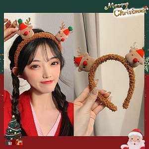 Ободок "НГ Рождественский олень" коричневый