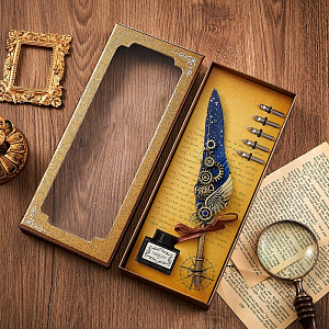 Набор "Steampunk" перьевая ручка и чернила, синий