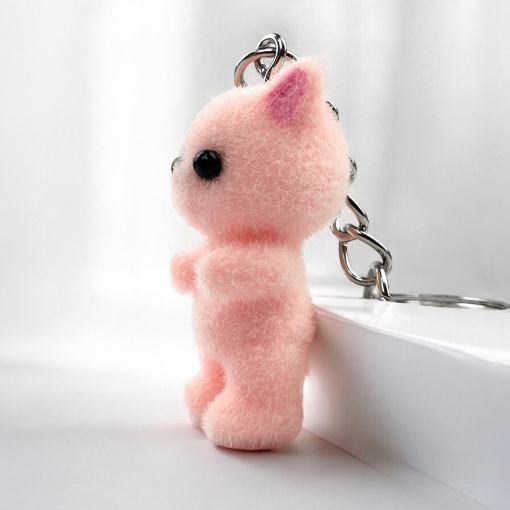Брелок "Плюшевые животные" Котик, розовый