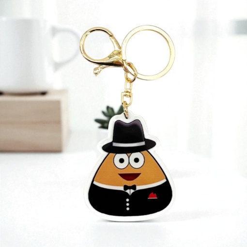 Брелок акриловый "Pou" джентльмен